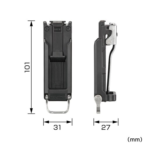 セフホルダー胴ベルト用 クリップ式 樹脂 スリム