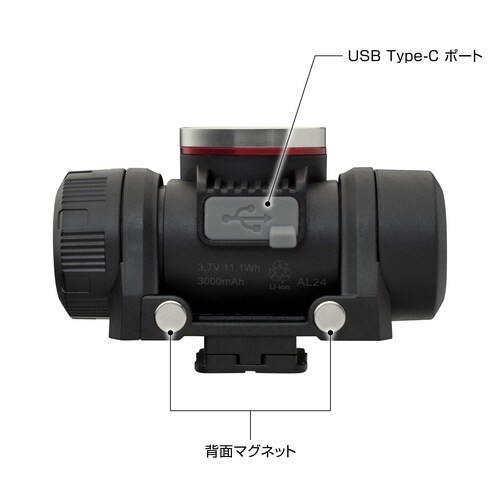 セフヘッド1000lmフラッド内蔵充電池ブラック