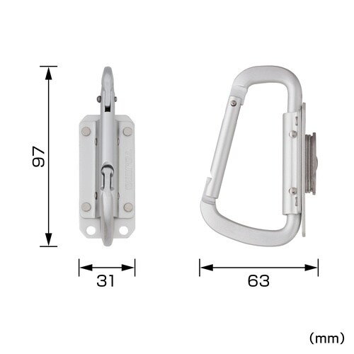 セフ工具ホルダーアルミ スリムカラビナ小
