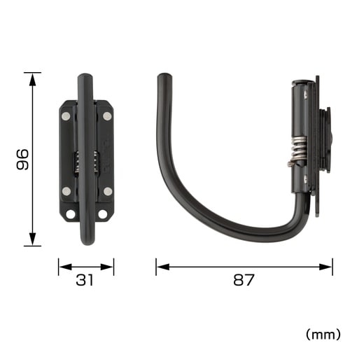 セフホルダースチール スリムJフック 折りたたみ