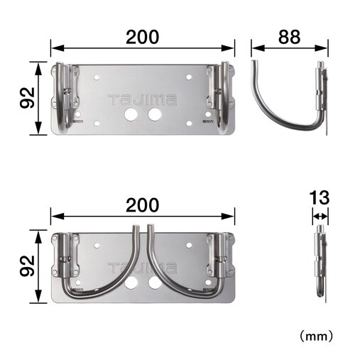 工具ボックス台車Jフック折りたたみダブル