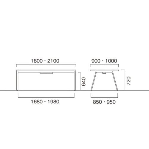 BSYテーブルW1800D900BSK