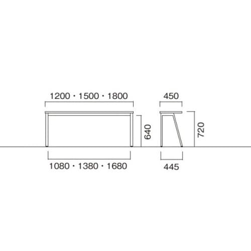 BSYテーブルW1800D450HOW