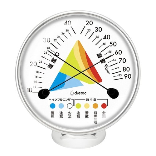 O−329WT アナログ温湿度計ホワイト