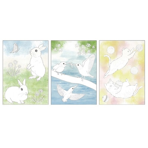 大人の水性筆ペン塗り絵 生き物×2