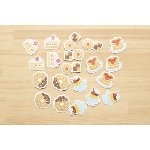 和紙フレークシール ぽちっと おやつ×15