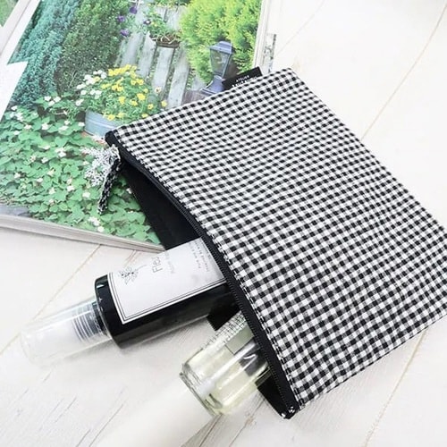 ギンガムチェック フラットポーチ×3