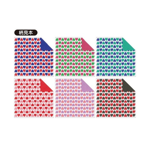 両面ドットちよがみ ハート柄 15cm×10