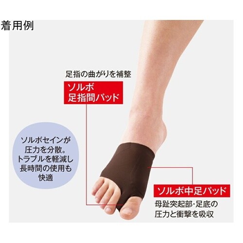 外反母趾サポータ スキニーフィット茶L右