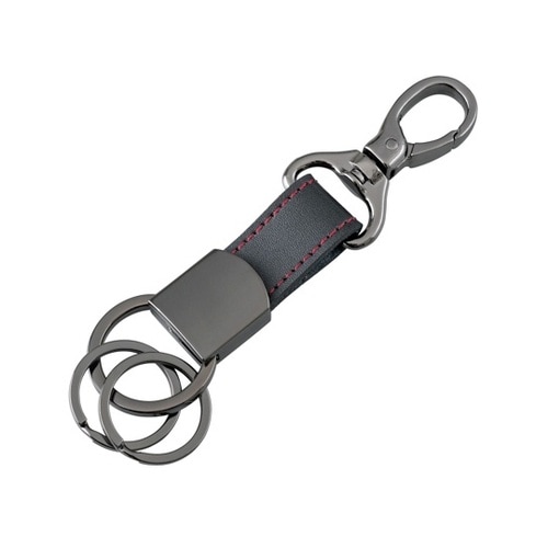 車内用品 キーホルダー ブラックメタル調