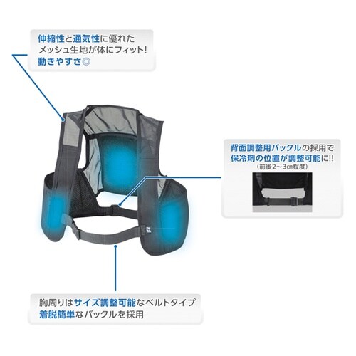 ピタッと冷却ベスト 標準パッケージ ブラ