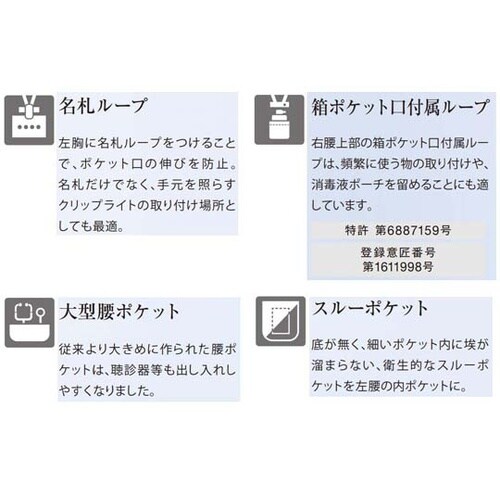 スクラブジャケット半袖(男女兼用)L ホ