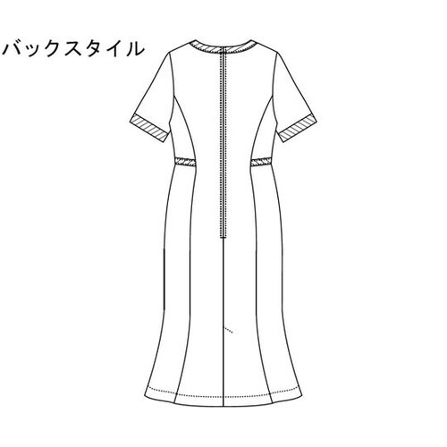 ワンピース半袖 LL ブラック×シャンパ