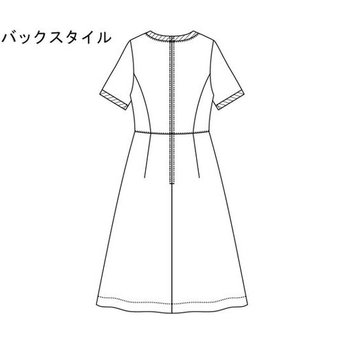 ワンピース半袖 3L ネイビー×シルバー