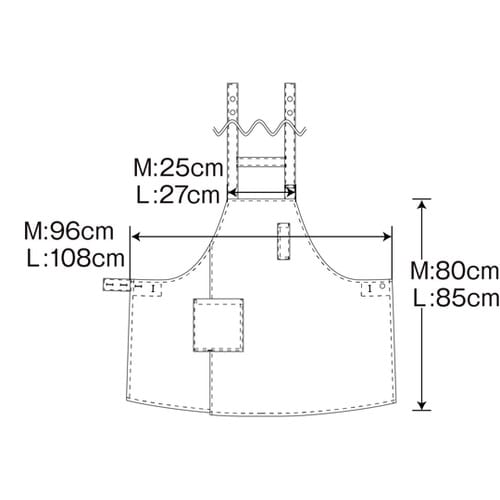 胸当てエプロンH型 M ダークネイビー