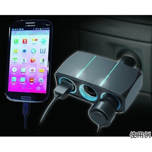 2連ダイレクトソケットUSB 2.4A