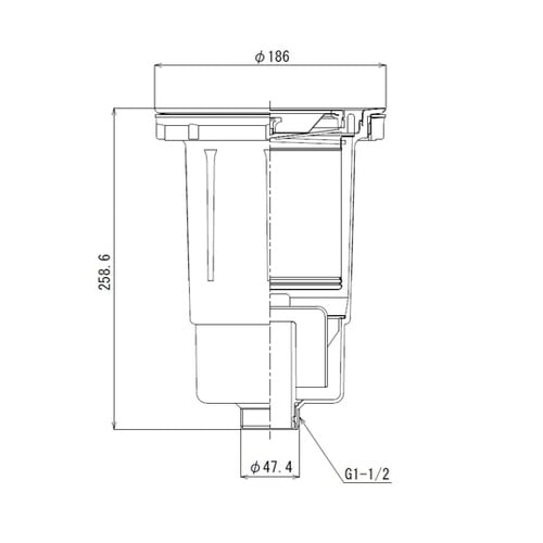 深型排水トラップ G1−1/2ネジ ステ