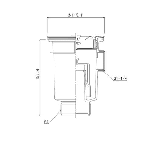 小型排水トラップ G2ネジ オーバーフロ