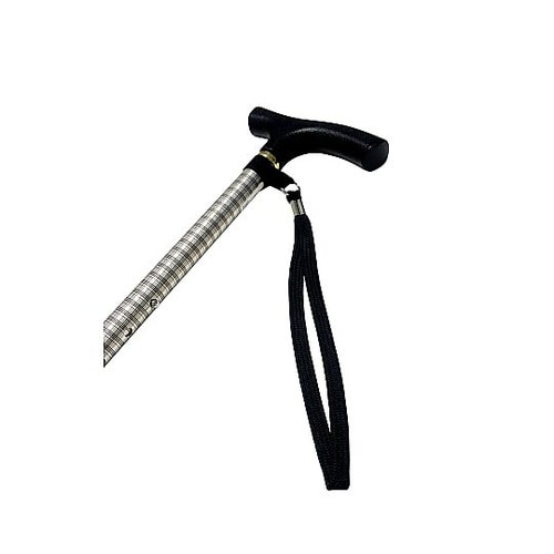 アルミ製 折りたたみ杖 チェック柄 ワン