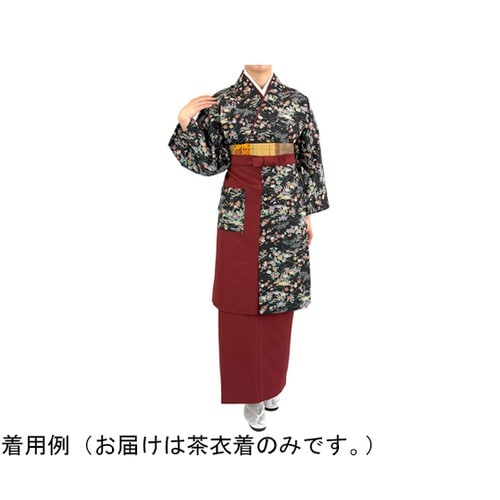 友禅調小紋 茶衣着 上 ブラック L O