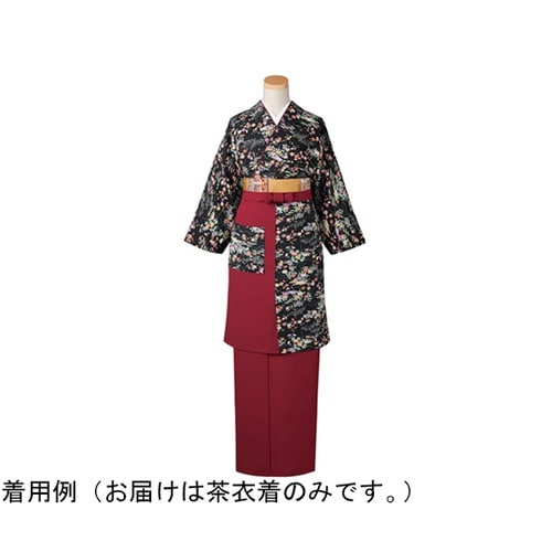 友禅調小紋 茶衣着 上 ブラック L O
