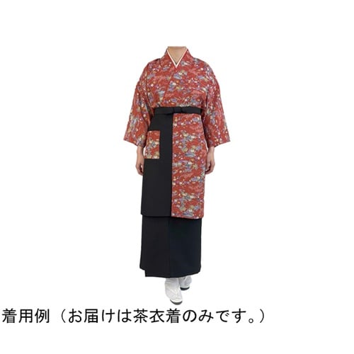 友禅調小紋 茶衣着 上 ミディアムレッド