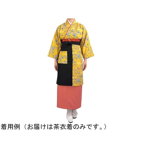 友禅調小紋 茶衣着 上 ダークイエロー