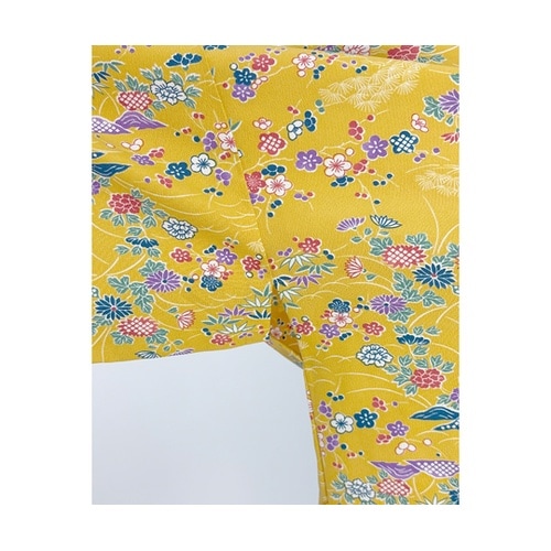 友禅調小紋 茶衣着 上 ダークイエロー