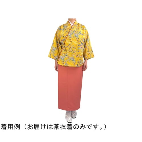 友禅調小紋 茶衣着 上 ダークイエロー