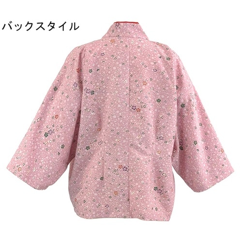 透かし文様に花柄 茶衣着 上 ピンク M