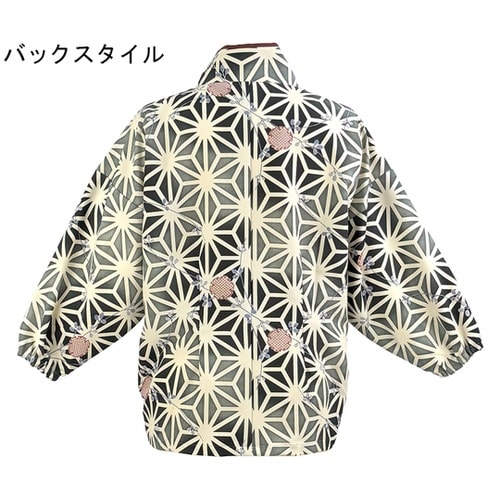 麻の葉ぼかし 茶衣着 上 ブラック L