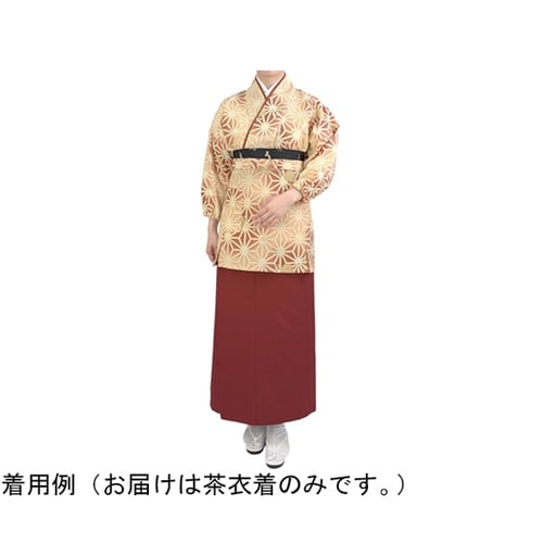 麻の葉ぼかし 茶衣着 上 ダークレッド