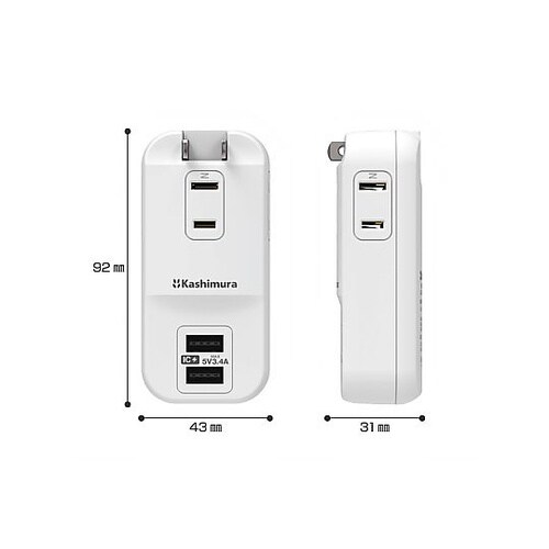 電源タップ AC3 USBA2 3.4A