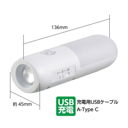 懐中電灯付防災センサーライト 35618