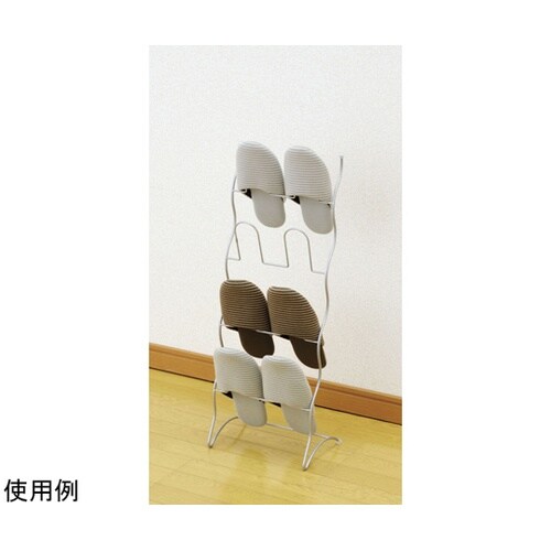 ワイヤースリッパラック 4段 シルバー