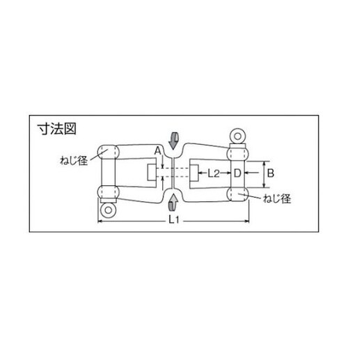 ステンレス ダブルシャックル 使用荷重2