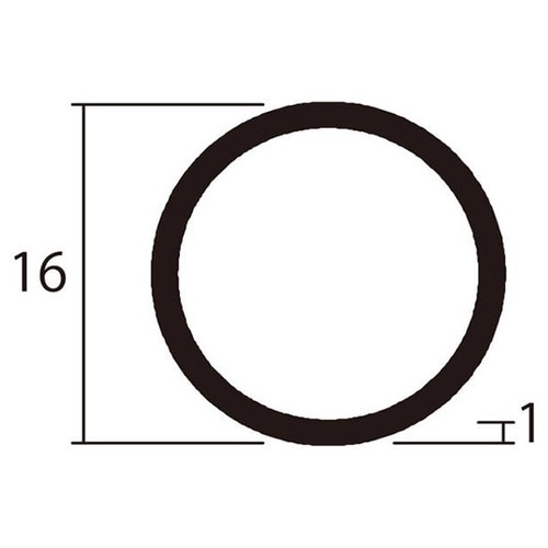 アルミ丸パイプ1m1.0×16銀4本