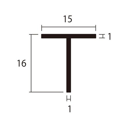 アルミT型1m1.0×15×16銀4本
