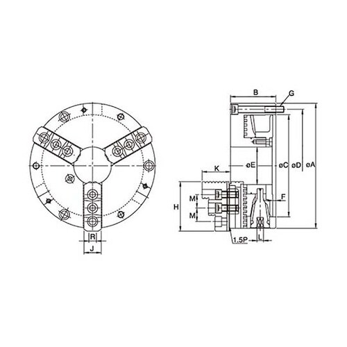 FT−NT09 3爪 スクロールチャック