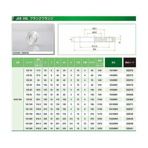 VG125BK ブランクフランジ