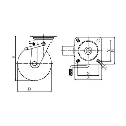 プレート式 自在 キャスター ウレタン
