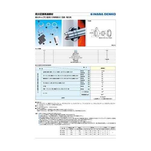 IRC−100CK耐火キャップC(壁用)