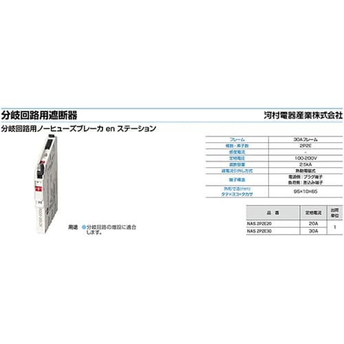 NAS 2P2E30 屋内用手元開閉器