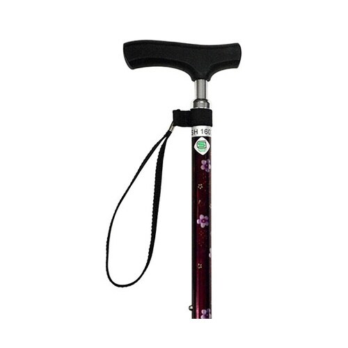 NS87−F5 細ネック伸縮ステッキ花赤