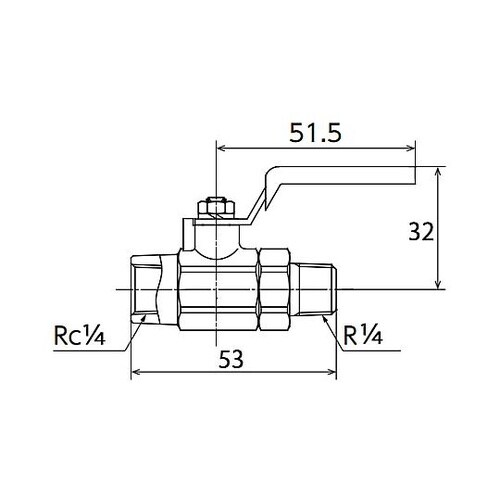 Rc1/4”x R1/4” ミニボールバ