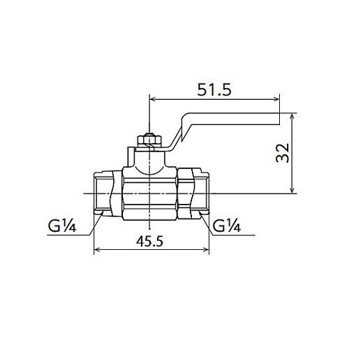 G 1/4” ミニボールバルブ(メッキ付