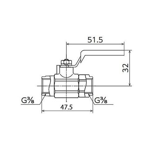 G 3/8” ミニボールバルブ(メッキ付