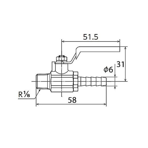 R 1/8”x 6.0mm ミニボールバ