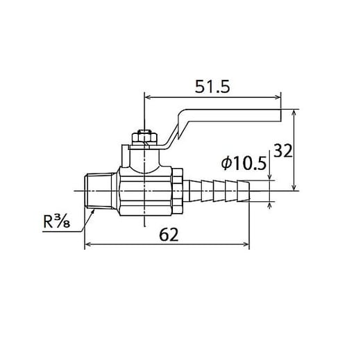 R 3/8”x10.5mm ミニボールバ