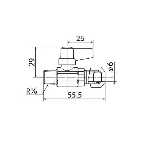 R 1/8”x 6.0mm ミニボールバ